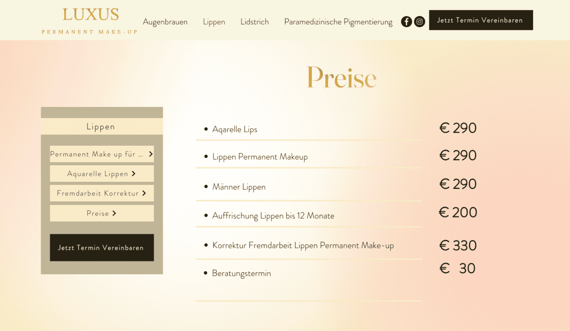 Webdesign für Beauty-Studios Webdesign für Beauty-Studios: Case Study Permanent Makeup Wien UI/UX Design für Dienstleister