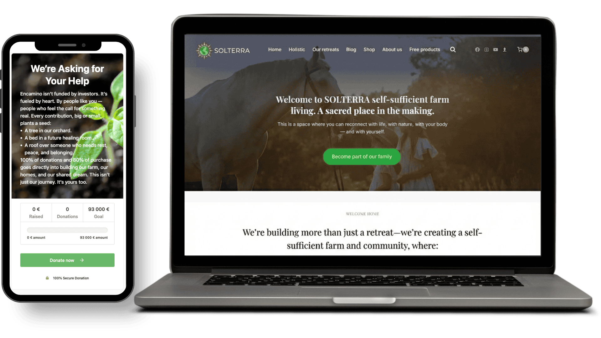 Webdesign für NPOs in Wien: Ein lebendiger digitaler Auftritt für die Encamino Farm
