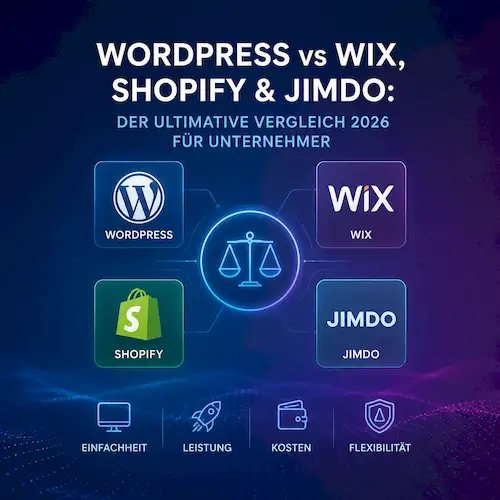 WordPress vs Wix, Shopify & Jimdo: Der ultimative Vergleich 2026 für Unternehmer